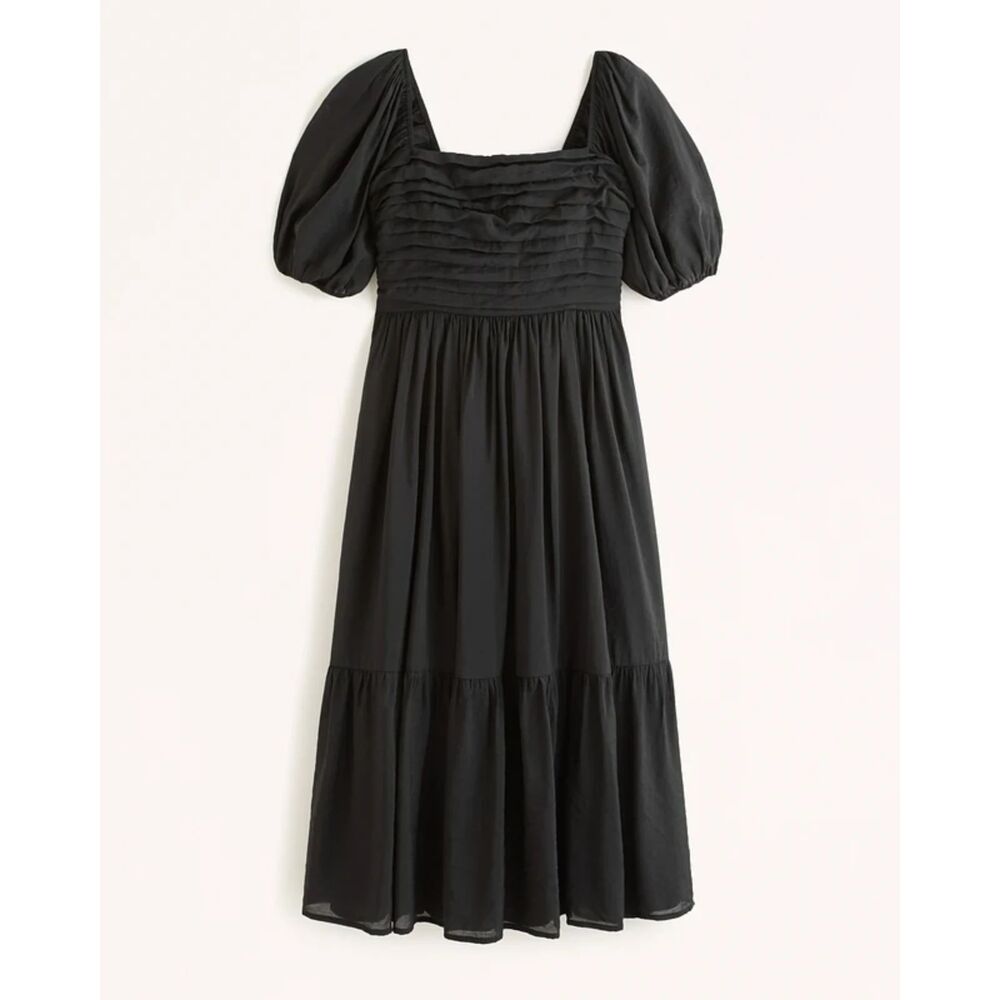 Abercrombie & Fitch Emerson Drama Bow-Back Black Maxi Dress Size Small